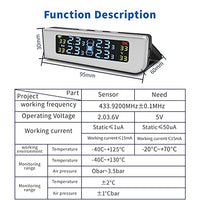 STHIRA® Tyre Pressure Monitor Tpms For Cars, Solar Car Tyre Pressure Monitoring System For Car With 4 External Sensors, Tire Pressure Monitor With 3 Digital Accrate Real-Time LCD Display, 0-51PSI