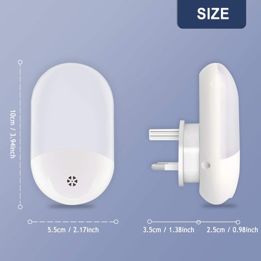 ZORBES Night Light Plug for Bedroom and Hallway with Dusk to Dawn Sensor | 2 Pack LED