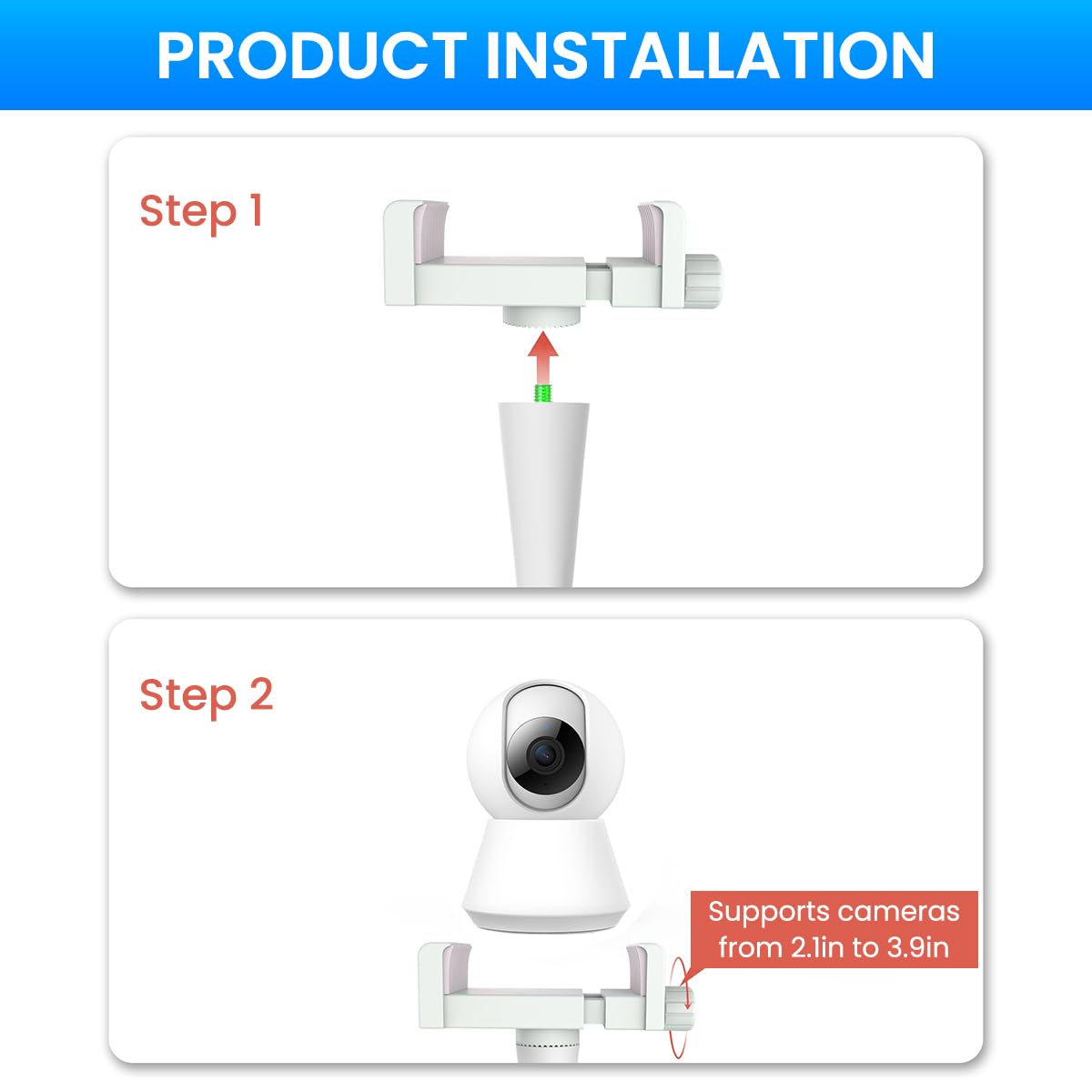 ZORBES Flexible Baby Monitor Mount for Infant Optics DXR-8 and DXR-8 Pro with Secure Clip | Adjustable Arm for Crib or Nursery