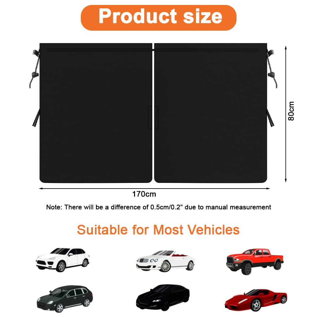 STHIRA Car Blackout Curtain for SUV and Van 140x80cm with Tension Cords | Privacy Divider