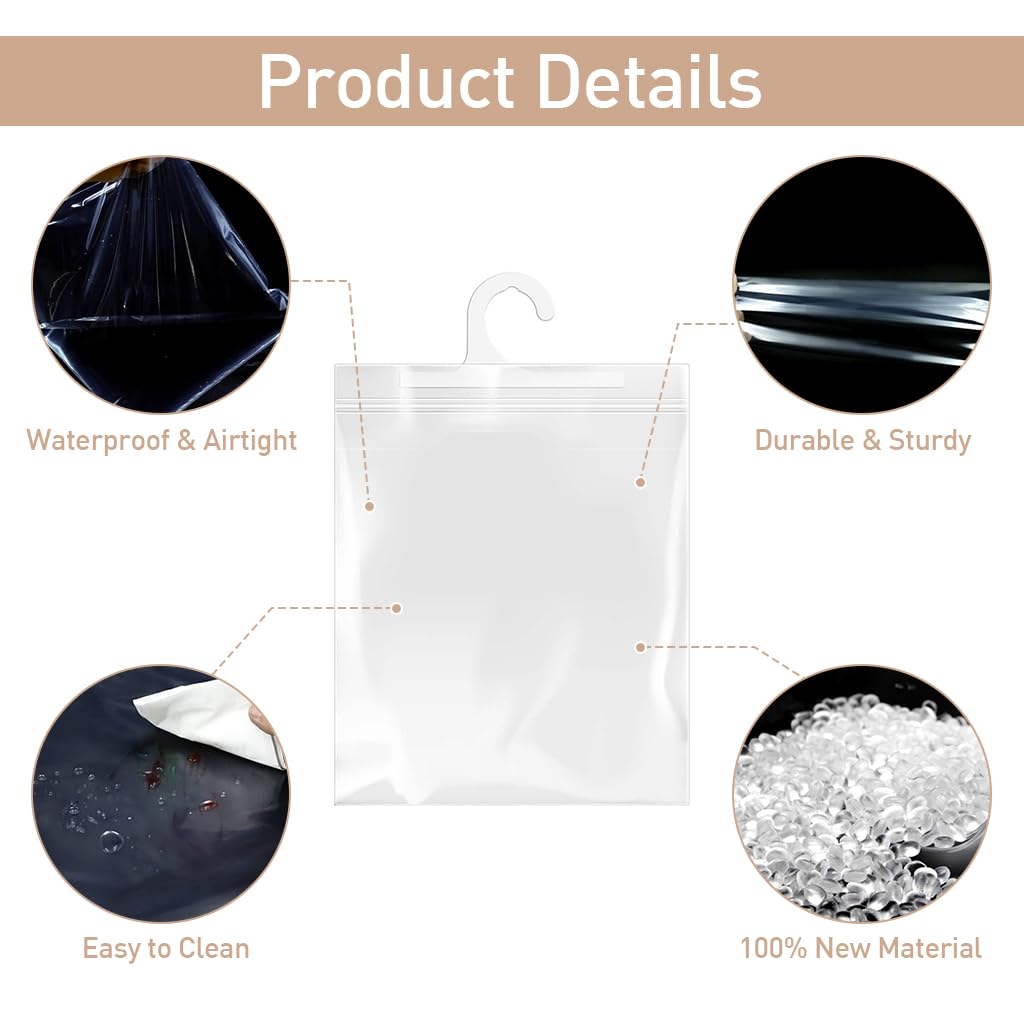 HASTHIP Hanging Storage Bags 10Pack for Classroom and Home featuring Hook and PE Material | 10.2 x 14.9 in Clear Book Pouches