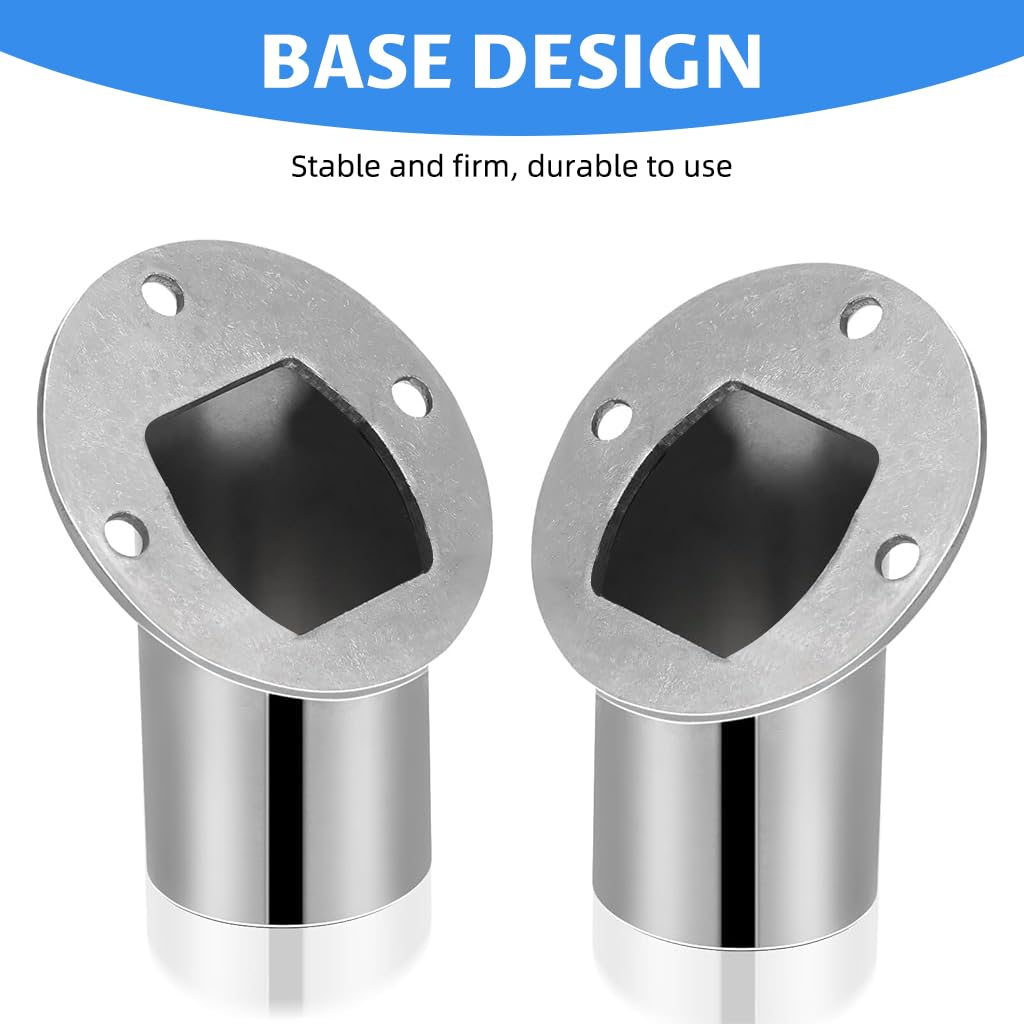 HASTHIP Curtain Rod Bracket 4Pcs Set featuring 2.5mm Dia Support Base in Stainless Steel