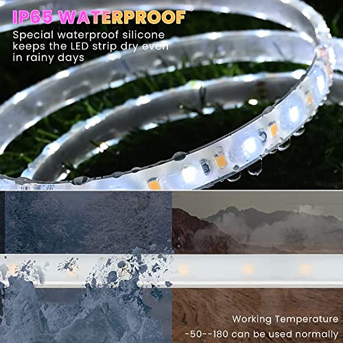 ELEPHANTBOAT® RGBIC Led Strip Lights with Remote IP65 Waterproof 5M/16.4Ft 90 Led Strips for Home Decoration WiFi App Control Smart RGB Led Strip Work with Alexa and Google Assistant Music Sync Party