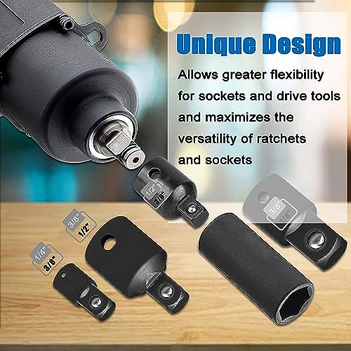Serplex® 4 Pc Socket Adapter Reducer Set 4 Sizes Including 1/2 to 3/8 3/8 to 1/4 Adapters Chrome Vanadium Steel 12PCS