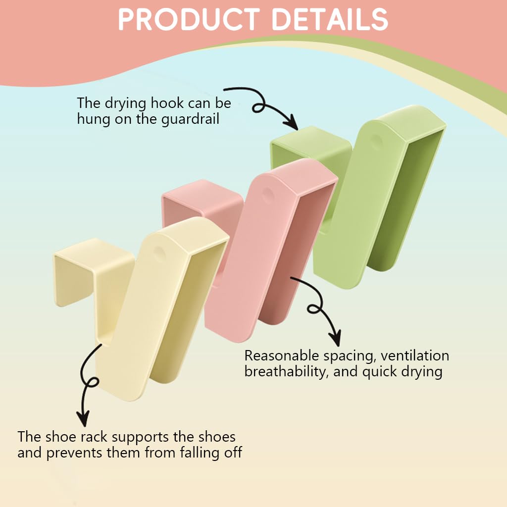 HASTHIP Shoes Drying Rack for Slippers and Heels with Non Slip Hanging Hooks | Space Saving Organizer