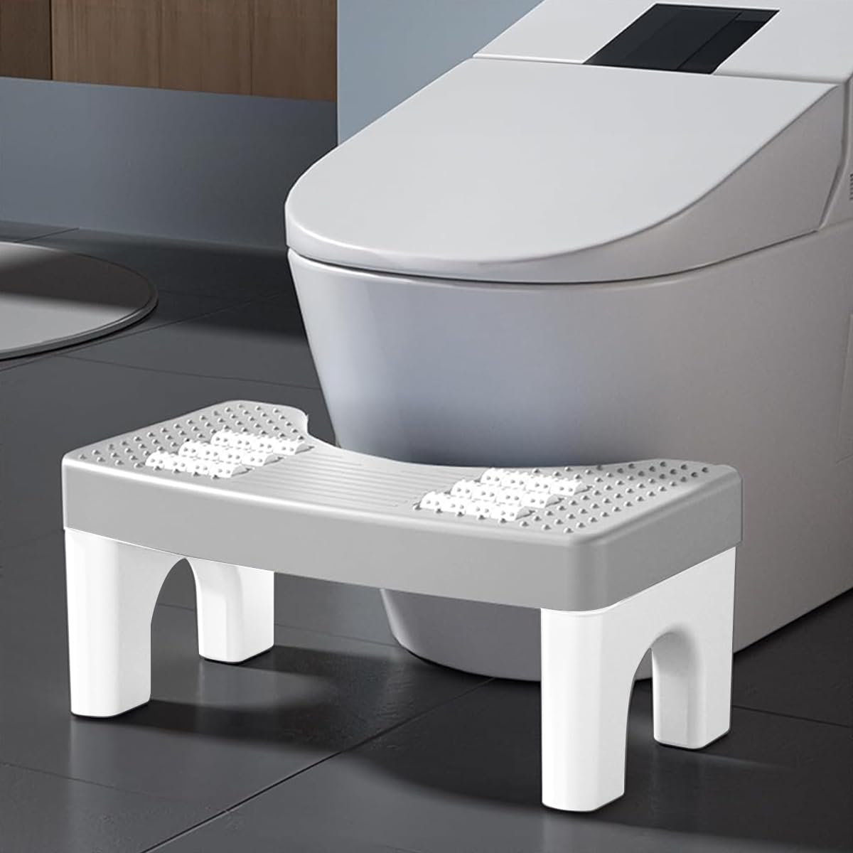 HASTHIP Foot Massage Squatty Potty for Adults featuring 6 Rollers and 40x21x17cm Design | Anti Slip Stool