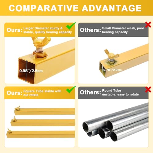 Supvox® 9.8ft Square Backdrop Stand Assembly Golden Backdrop Stand for Decoration Iron Cast Balloon Backdrops Stands Stand Flower Frame Bridal Baby Shower Ceremony