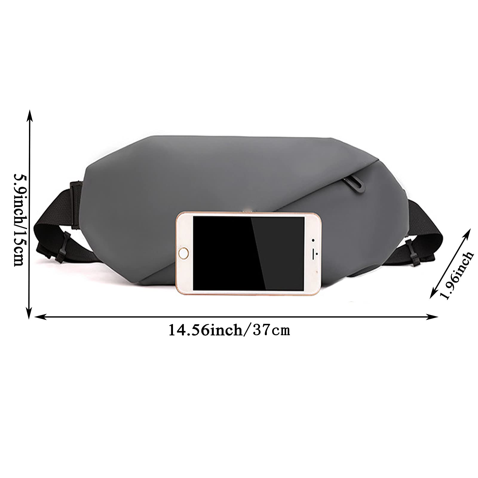 Gustave Waist Bag for Travel and Sports with 3 Pockets 37×5×15 cm | Adjustable Strap