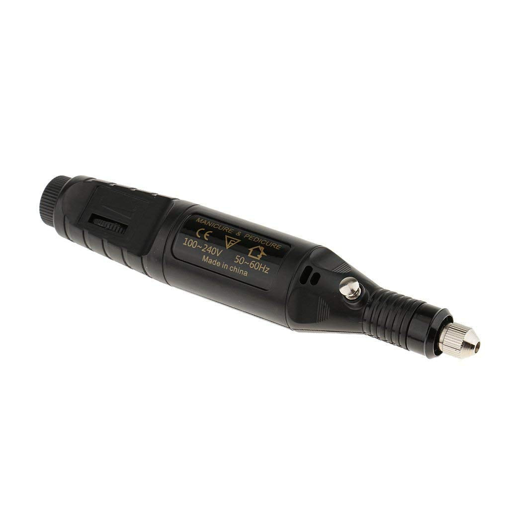 MAYCREATE Mini Electric Nail Drill for Manicure and Pedicure with 6 Bits 2000–18000 RPM | Portable Black Polisher