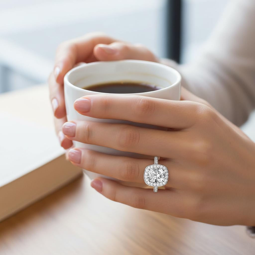 Zibuyu Diamond Ring for Daily Wear featuring 2 Carats Round Zircon Open Adjustable Design