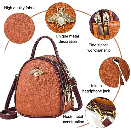 PALAY® Women Sling Bag Fashion PU Daily Bag Small Crossbody Bag Shoulder Bag Hand Bag for Women Multi Layer Sling Bag with Detachable Shoulder Strap