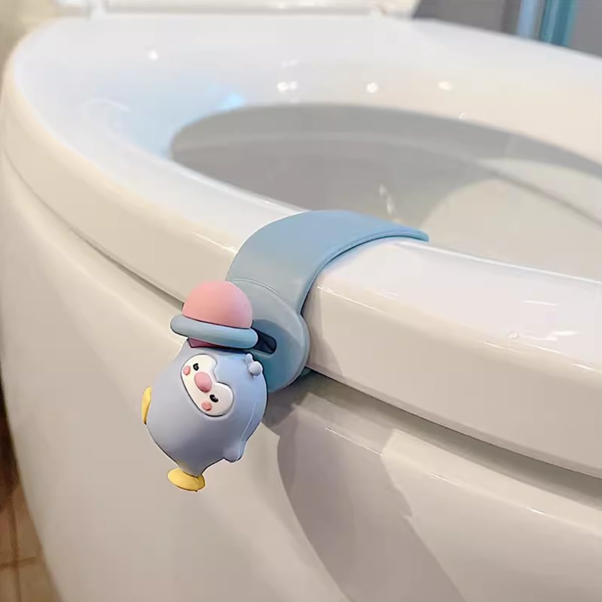 Supvox Toilet Seat Lifter for Hygienic Touch Free Use with Suction Cup and TPR Material | 2Pcs Cute Cartoon Handles