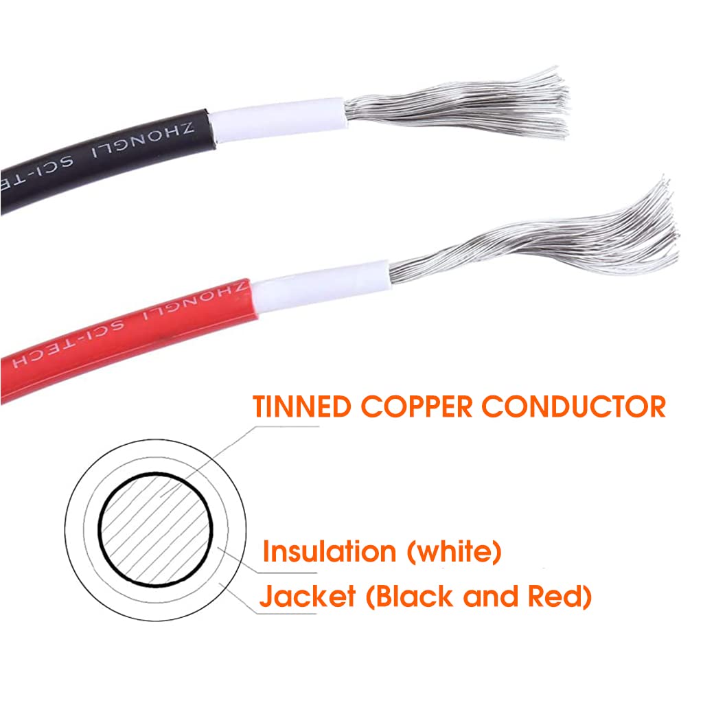 ELEPHANTBOAT Solar Extension Cable for Panels with IP67 Connectors 3ft 10AWG 30A | Oxygen Free Copper Wire