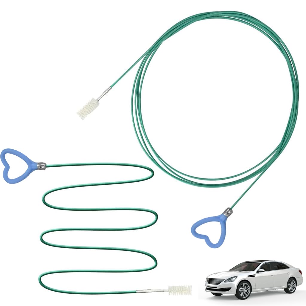 STHIRA Pipe Cleaning Brush for Car Drainage Ports featuring 9.8 ft Flexible Hose & Nylon Bristles