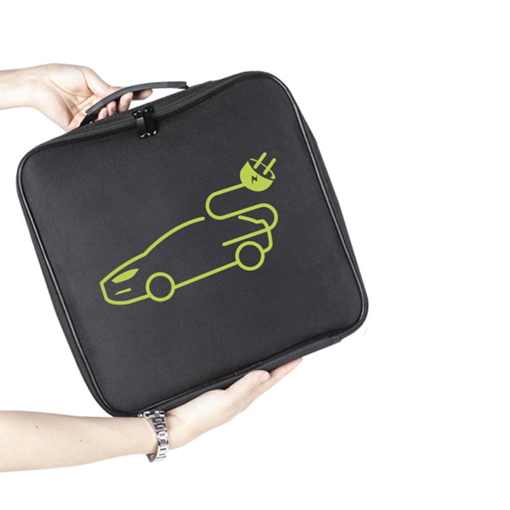 STHIRA® E-Vehicle Charging Gun Storage Bag for Car, Waterproof Oxford Cloth Anti-scratch Electric Vehicle Charging Gun Organizer Bag Utility Car Zipper Storage Pouch, 32x32x10cm