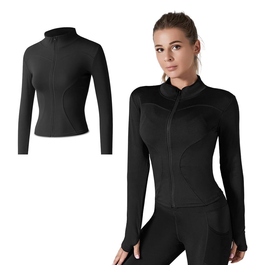 PALAY Gym Wear for Women for Yoga and Running featuring Zip Up Closure and 87% Polyester Fabric
