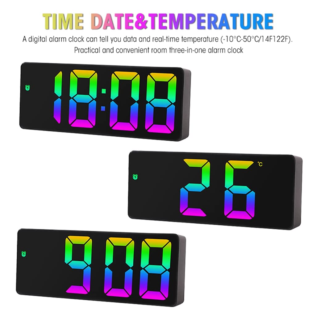 HASTHIP Digital Alarm Clock for Kids with Color Screen and Clap-Hands Wake Function | USB & Battery Powered