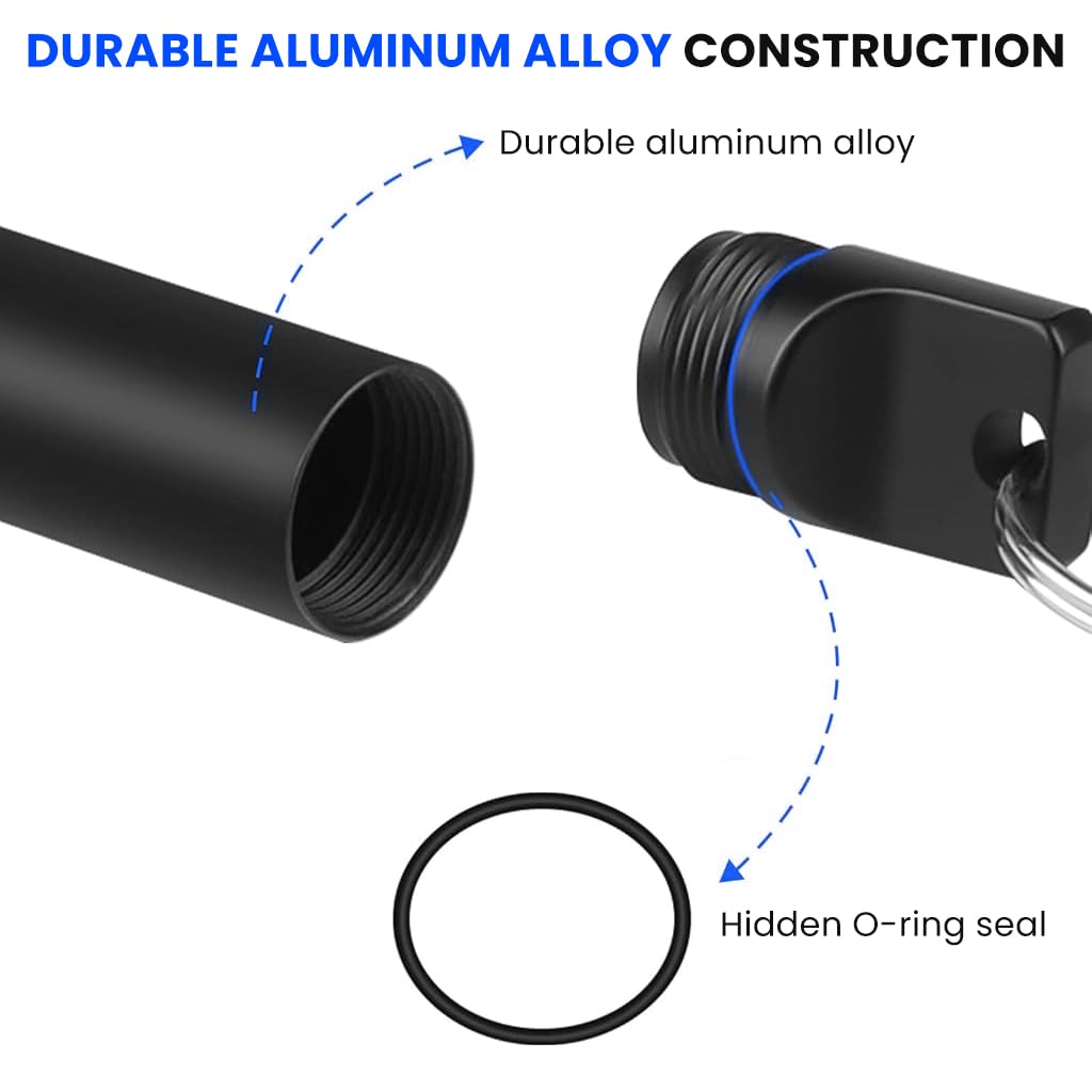 ZIBUYU Pill Box Set for Travel with Waterproof Seal and Keyring | 4 Colors Aluminum 2.36 in