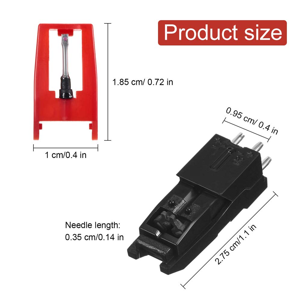 ZORBES Record Player Cartridge for LP Phonograph, Universal Turntable Phonograph Cartridge Record Player Diamond Replacement Stylus Needle for Vinyl Record Player, Protect Cover Clear Sound Track