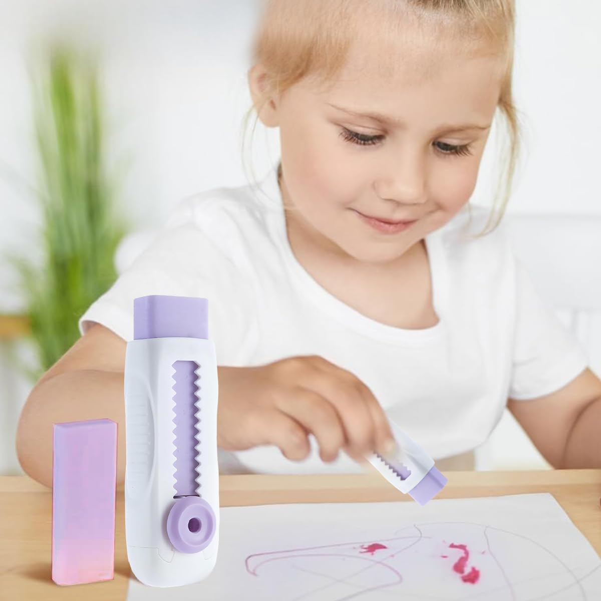 Climberty Erasers for School and Office with 4 Refills featuring Retractable Refillable Design