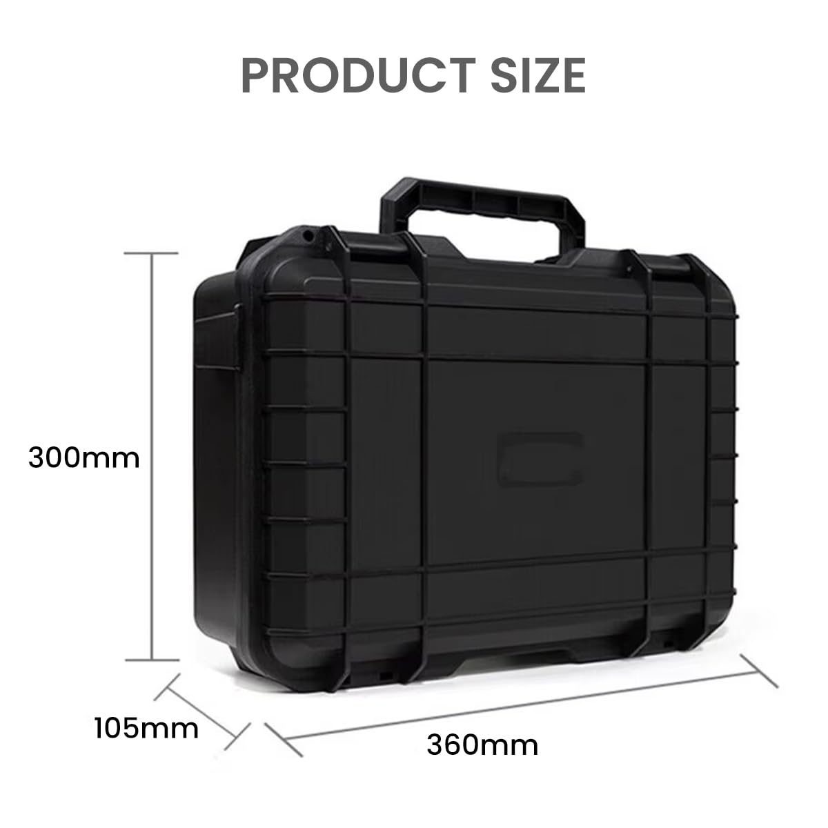 Serplex® Toolbox Hard Shell Plastic Equipment Carry Case Suitcase Tool Case with Pre-Cut Foam Insert Anti-scratch Carrying Case for Camera, Batteries, Valuables, 14x11.8x4.1 inches