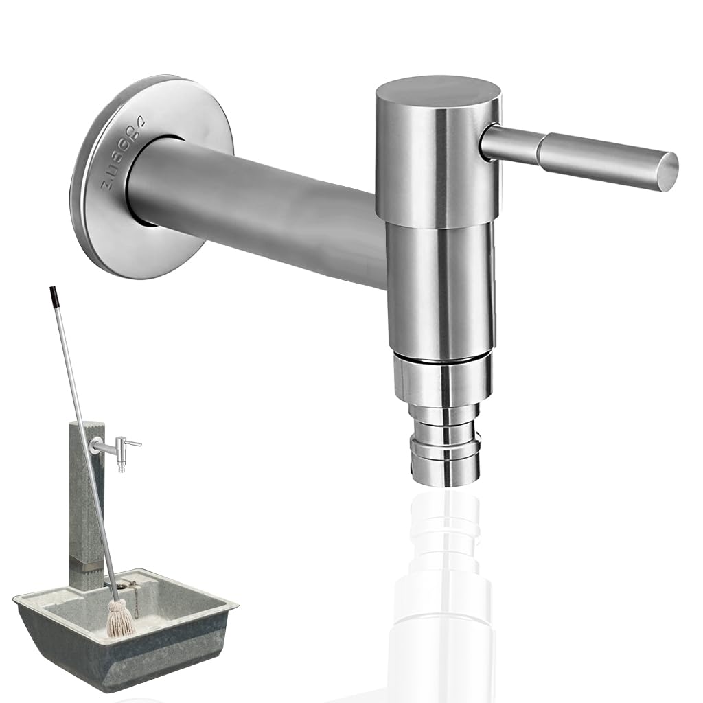 HASTHIP Washing Machine Tap for Bathroom and Laundry Sink with Stable Flange | 4.5 in Stainless Steel Fixture