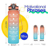 Proberos® Water Bottles for Kids 1 Litre BPA Free Motivational Water Bottle with Straw Reminder Gym Bottles for Men with Time Marker Leak Proof Lid for Workout Use Hiking, Keep You Stay Hydrated