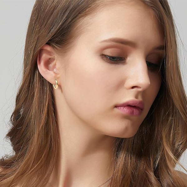 SANNIDHI Earrings Set for Women with 24 Pairs Golden Hoops and Studs | Zinc Alloy Gift Jewelry