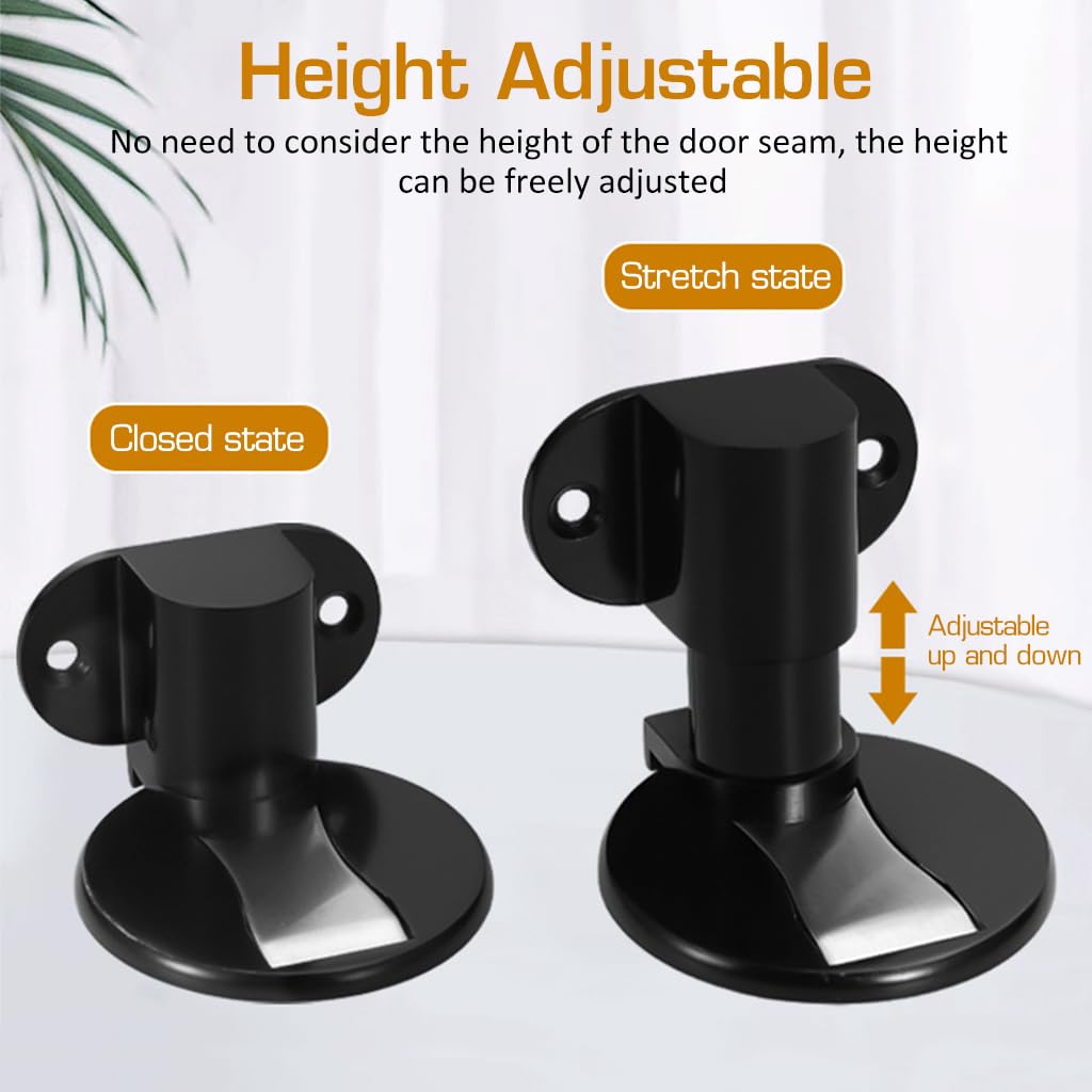 Serplex Door Stopper for Home featuring Adjustable Magnetic Catch and Zinc Alloy Body | No Drilling Installation