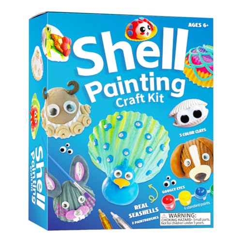 PATPAT® DIY Sea Shell Painting Kit for Kids Ages 3-12, Arts & Crafts Glow in The Dark