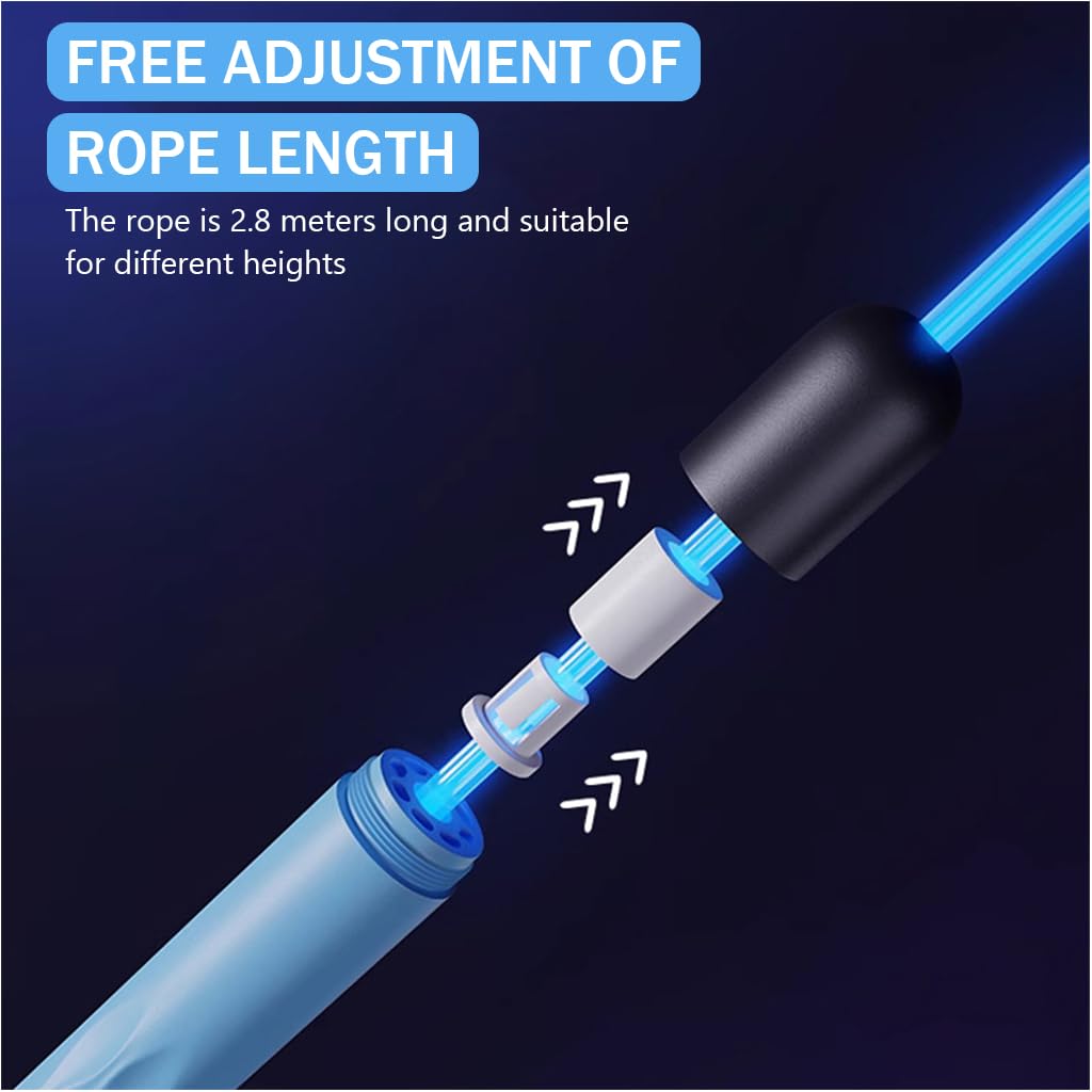 Proberos LED Jump Rope for Fitness and Cardio with Ergonomic ABS Handles | Colorful PVC 45mm Rope