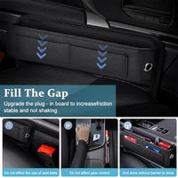 STHIRA® Car Organizer for Console PU Leather Front Seats Side Seam Insert Organizer Accessories Organizer Console Car Organizer for Phone, Glasses, Keys, Cards