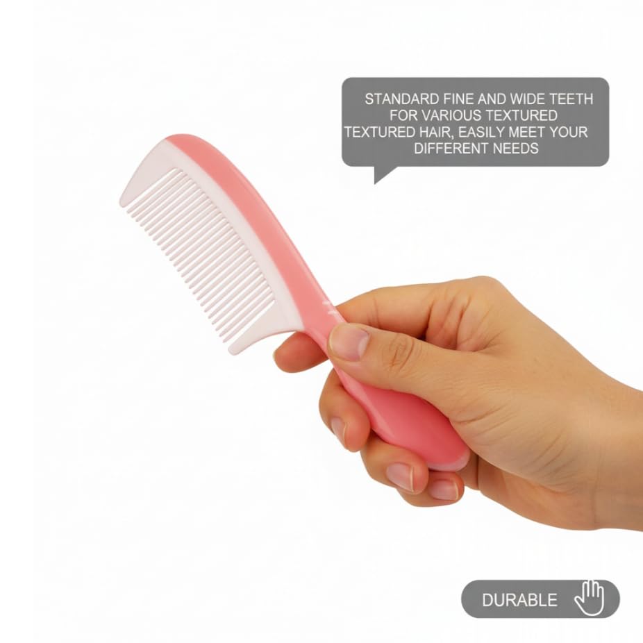 ZIBUYU Fine and Wide Tooth Detangling Comb for Easy Hair Styling and Smooth Finish
