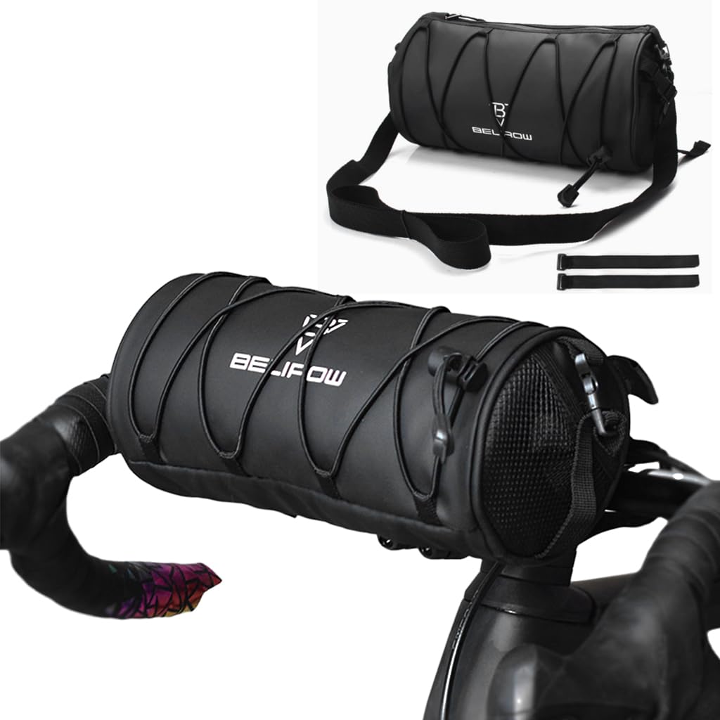 Proberos® Bike Handlebar Bag, Bicycle Front Bag Shoulder Bag Storage Bag with Shoulder Strap for Road Mountain Bike Cycling Travel