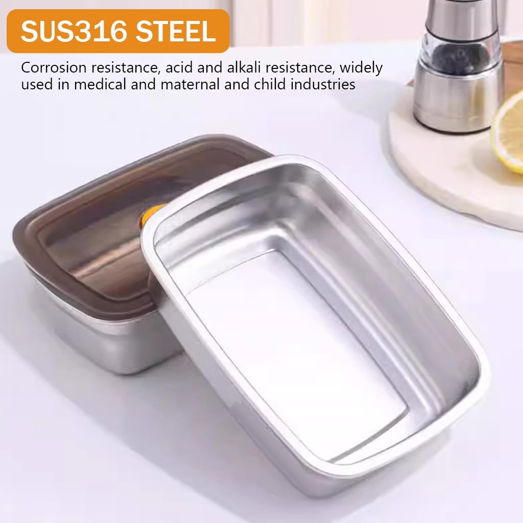 Supvox Stainless Steel Kitchen Containers for Meal Prep with Airtight Lids 1000ml & 1500ml
