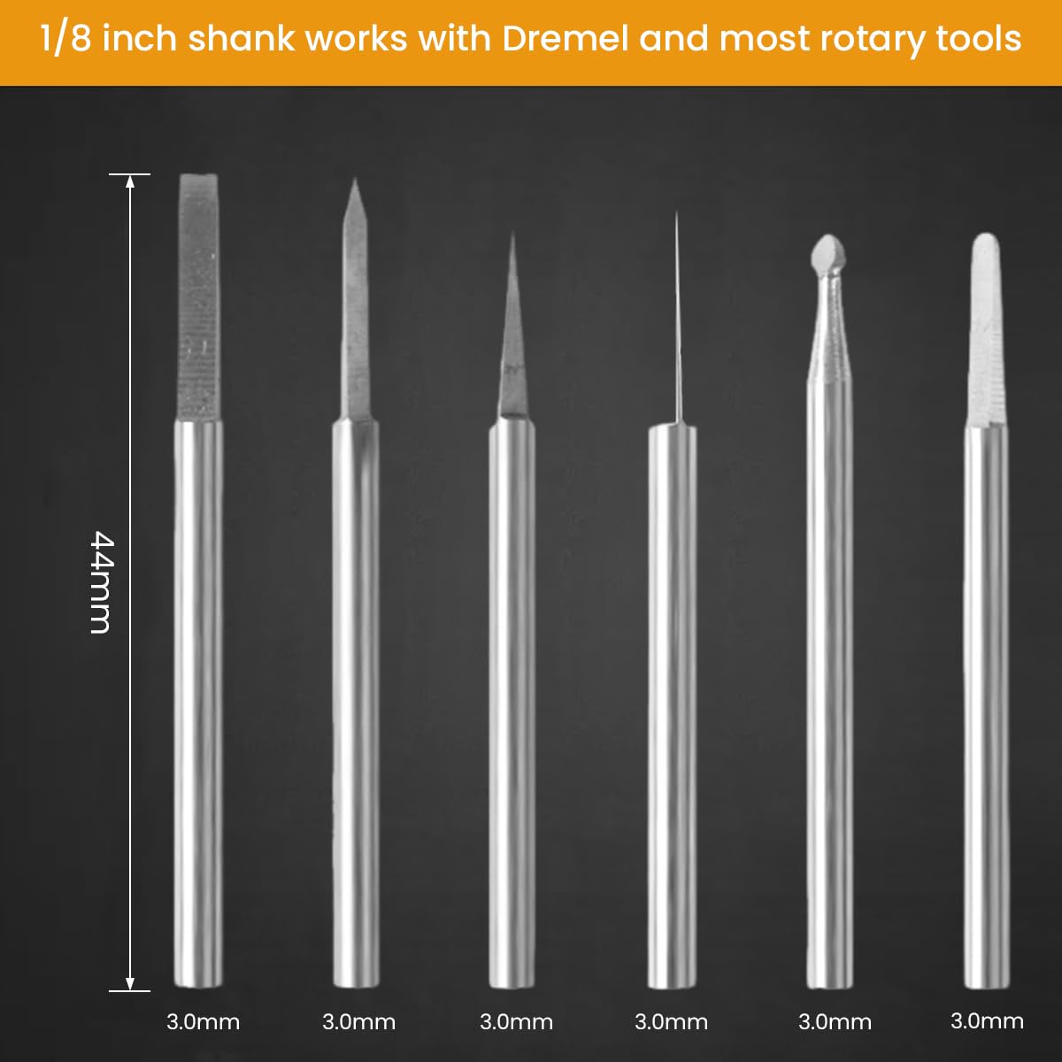 Serplex Carving Bits for Dremel Rotary Tool with 6pcs Detailing Shapes in Stainless Steel | Ideal for DIY Woodworking