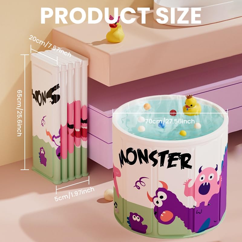 HANNEA Folding Bath Tub for Adult with 27 in Depth 10 Panel Design | PVC Portable Spa