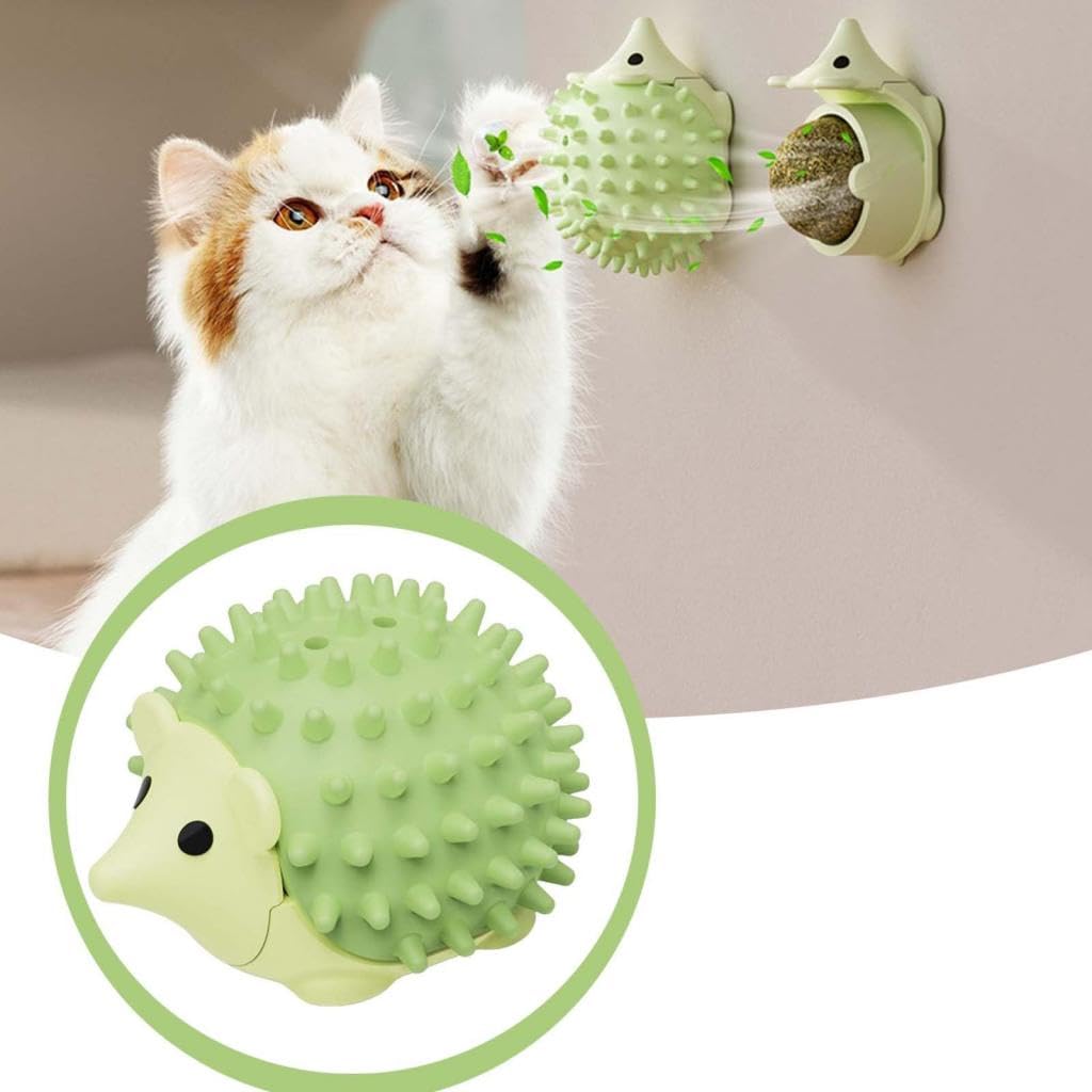 Zibuyu Multi Functional Interactive Cat Scratcher Toy with Replaceable Catnip Ball | Green Indoor Play and Grooming