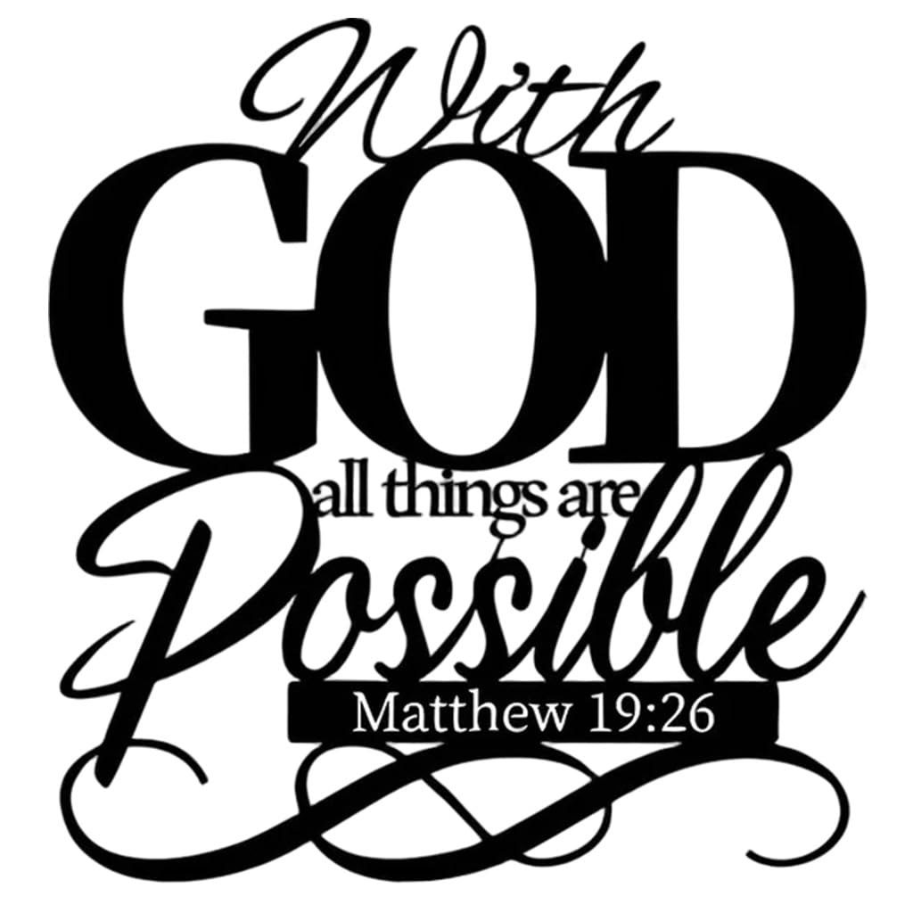 HASTHIP Metal Cutout Wall Ornament for Home Decor with Art Font Design 11.18x11.8 in | Inspirational Hanging Sign