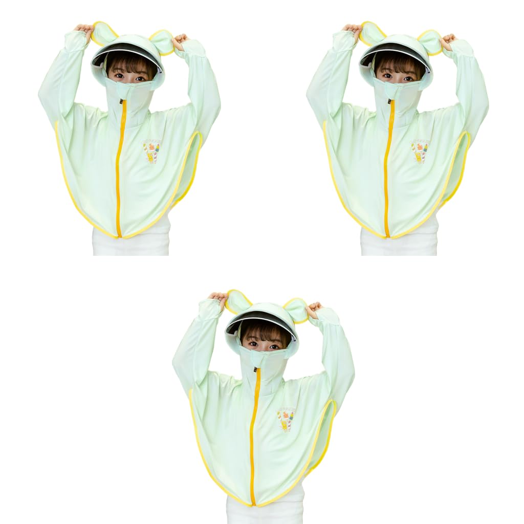 SNOWIE SOFT Sun Protection Jacket for Girls with UPF 50+ UV Shield 3PCS Green | Lightweight Summer Hoodie
