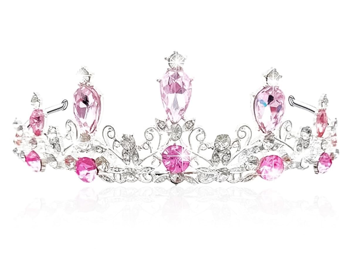 SANNIDHI Crystal Crown for Girls, Birthday Tiara for Girls Kids, Dress-Up Tiara Crown Jewelry Gift Princess Costume Headband Headpiece for Party Cosplay Christmas