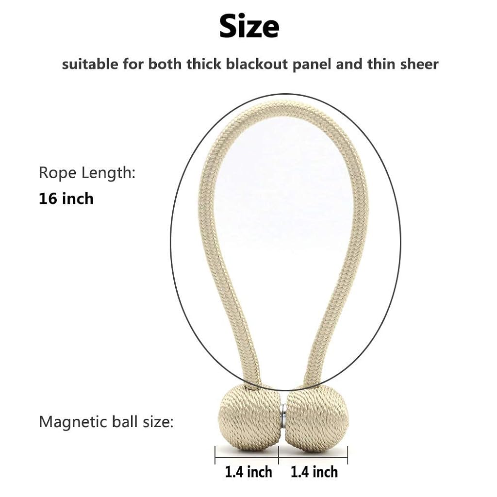 HASTHIP® Magnetic Curtain Tiebacks Combo, Weaving Rope Clips & Holder Buckles, Pack of 2, for Home, Bedroom, Office, DIY Decor, Journaling, Scrapbooking, Planners, Crafts, Solid Design