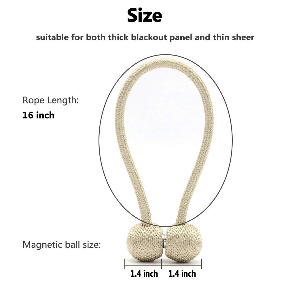 HASTHIP Magnetic Curtain Tiebacks for Home and Office with Strong Nickel Plated Magnet | Pack of 2