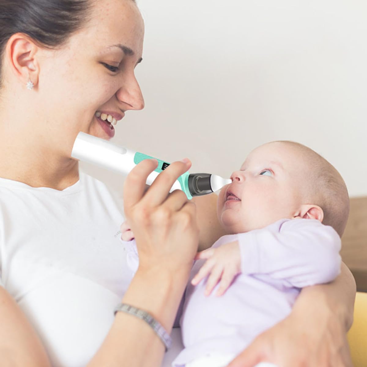 SNOWIE SOFT USB Baby Nasal Aspirator with 6 Adjustable Suction Levels and 500mAh Battery | Gentle Mucus Removal for Infants