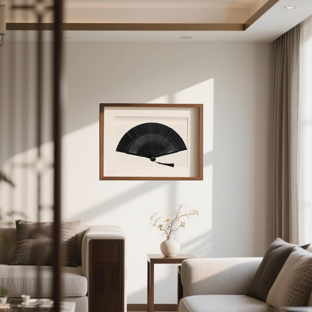 HASTHIP Hand Fan for Summer with Foldable Bamboo Frame and Silk Fabric | Elegant Gift for Women