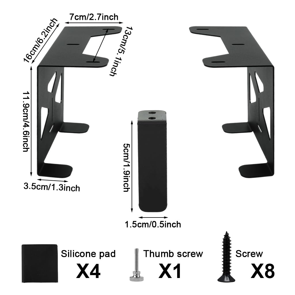 ZORBES Under Desk Holder for PS5 with Screwfix Mount and 2mm Carbon Steel Build | Space Saving Console Storage