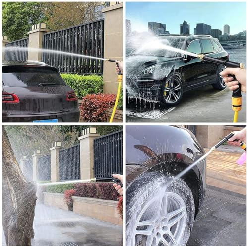 HASTHIP High Pressure Water Spray Gun 7.2 inches Heavy Duty Metal Pressurized Sprayer Water Gun with 4 Spray Patterns Multi Purpose Water Spray Gun for Car Washing, Gardening, Watering, Irrigation
