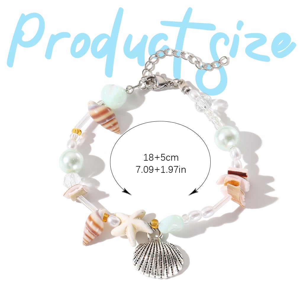 SANNIDHI Bracelet for Women featuring Boho Seashell and Starfish Beads | Beach Gift Accessory