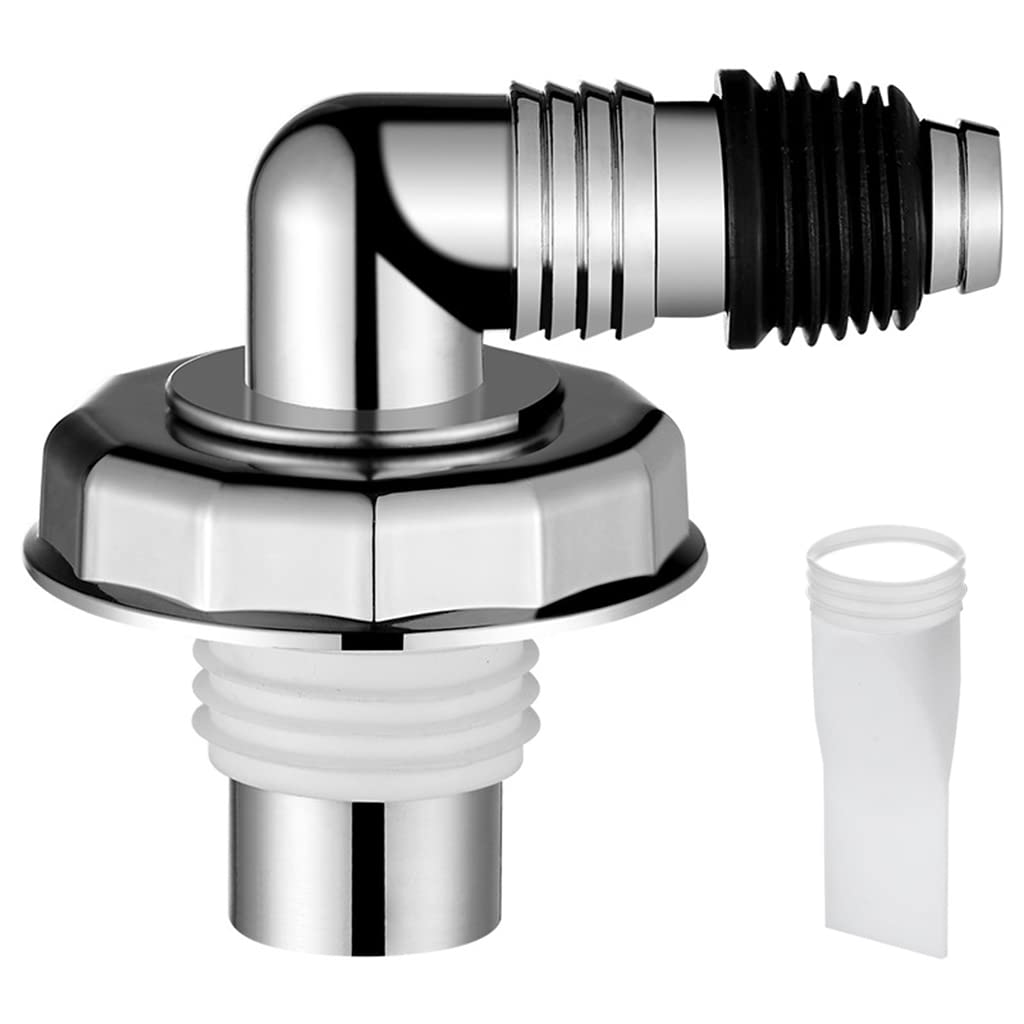 HASTHIP Washing Machine Drain Cover for Floor Use with Flexible Tube 40mm | ABS Silver Connector