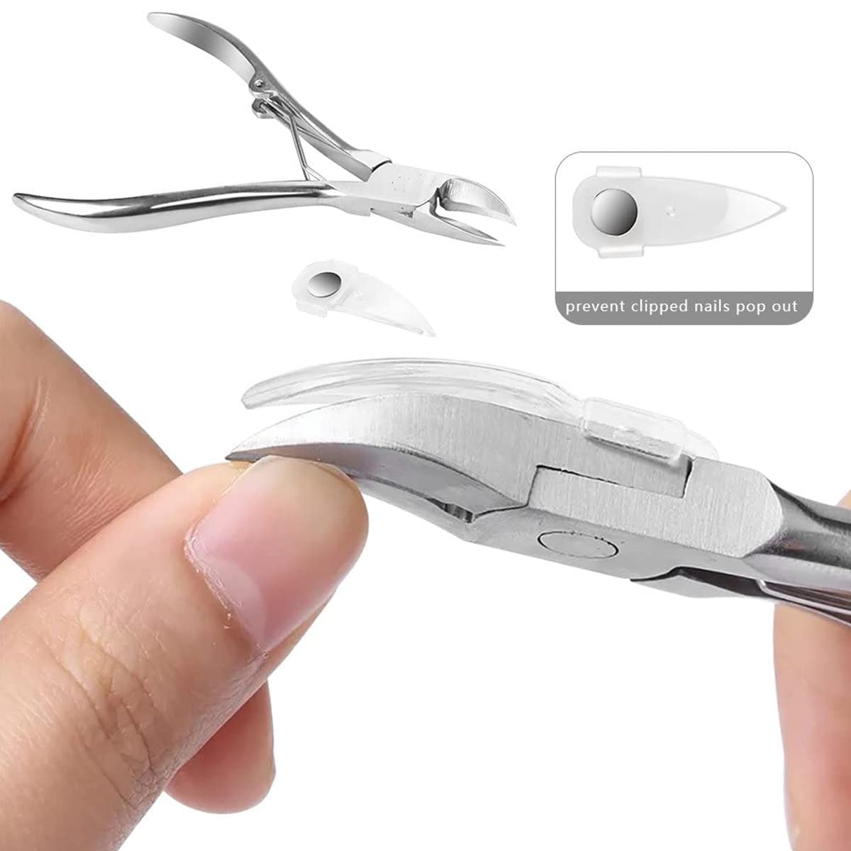 MAYCREATE Nail Clipper Set for Ingrown and Thick Nails with Arch Blade | 7 Pcs Stainless Steel Kit